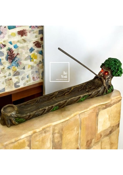 Hayat Ağacı Figürlü Işıklı Tütsülük – Renkli Konik ve Çubuk Tütsü Kabı, Dekoratif Hediyelik