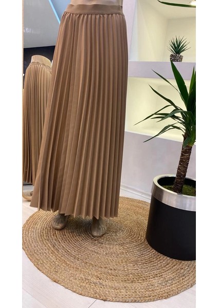 Pliseli Etek Camel 6998