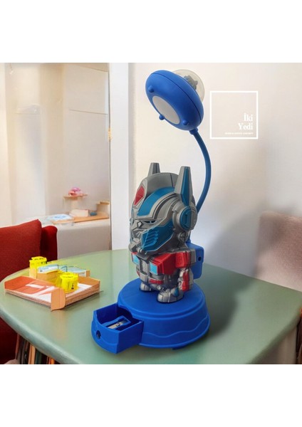 Transformers 77-1 Mavi Masa Lambası Şarjlı Gece Lambası Çocuk Genç Odası Figür Objeler Kalemtıraşlı fiyatları