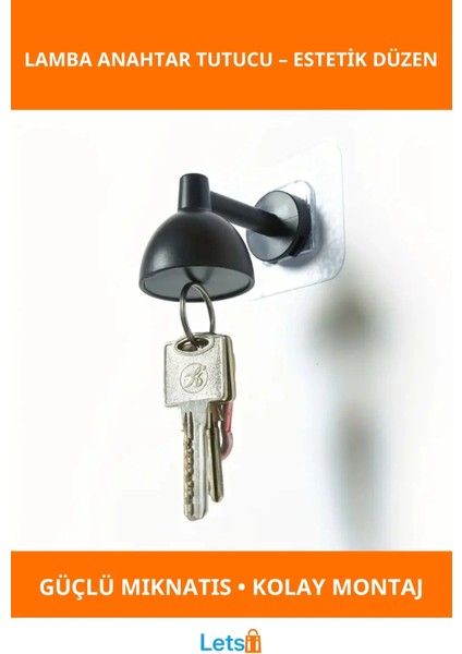 Lamba Şeklinde Mıknatıslı Anahtar Tutucu