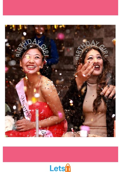 Gümüş Kristal Taşlı Doğum Günü Kız Tacı modelleri