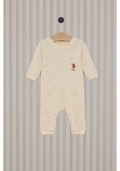 Kız Bebek Uzun Kol Patiksiz Tulum Krem