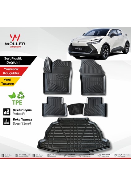 Toyota Chr Paspas Bagaj Havuzu Set 2023 Sonrası Uyumlu 3D Ultraflex Set