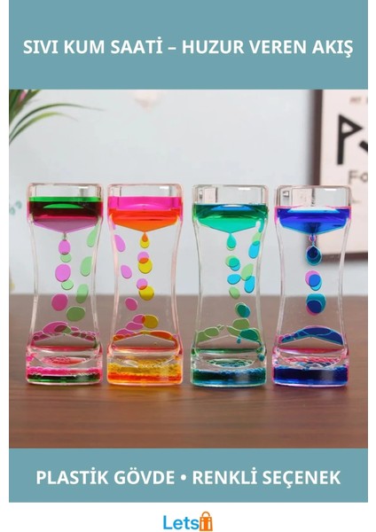 Dekoratif Sıvı Kum Saati Renkli ve Şık Tasarım