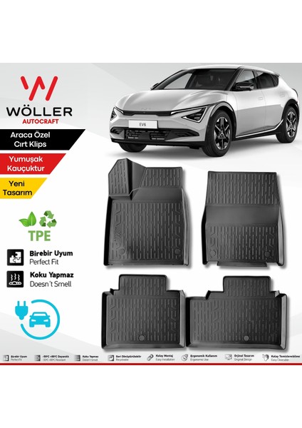 Kia Ev6 Paspas Elektrikli 2022 Sonrası Uyumlu 3D Havuzlu Paspas