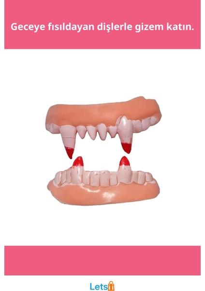 Çift Damak Yumuşak Vampir Dişleri Korku Temalı Aksesuar fiyatları
