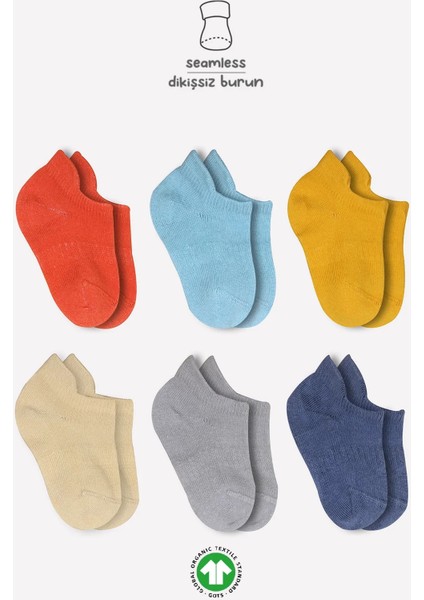 Mix Penye Sneakers Çorap 6'lı Kremit