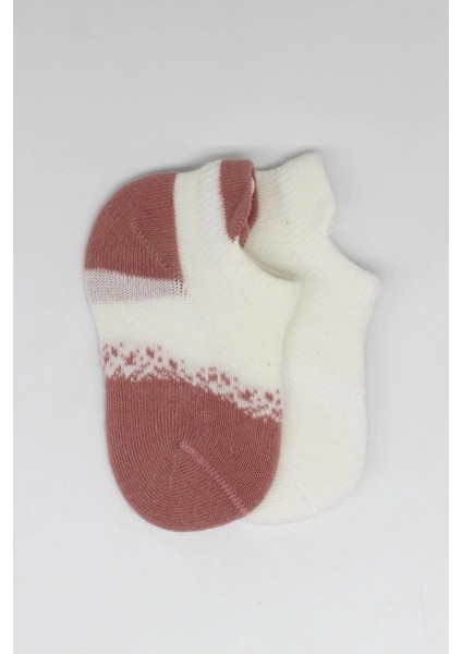 2'li Penye Sneakers Çorap BS20105 Ekru Pudra fırsatları