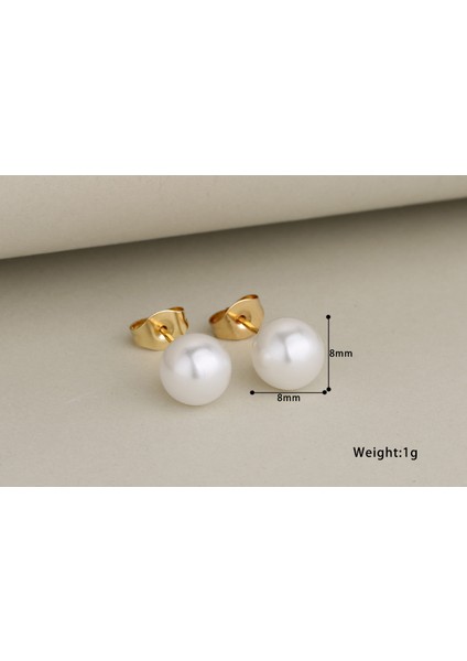 Luna Pearl 18 Ayar Altın Kaplama / Gümüş Kaplama Paslanmaz Çelik Inci Kolye & Küpe Seti – Zarif Tasarım fiyatları