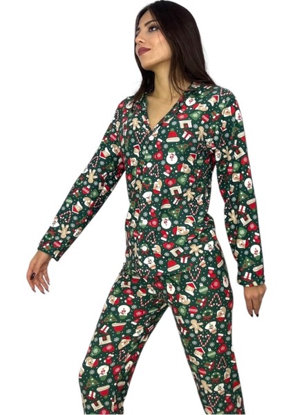 Mevsimlik Yılbaşı Desenli Pijama Takım modelleri
