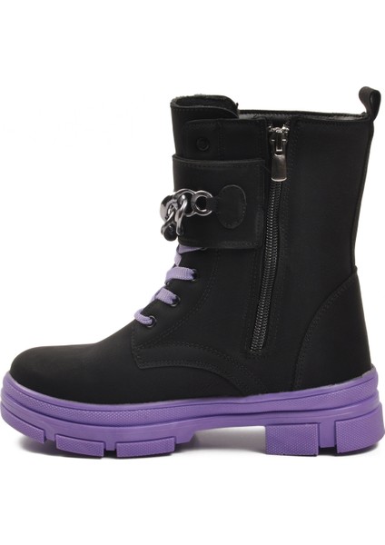 Siyah Lila Içi Polarlı Kaymaz Taban Kız Çocuk Bot G-1001 F Zncr fiyatları