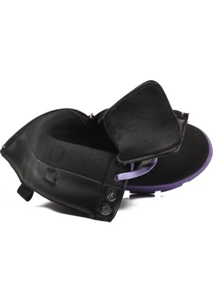 Siyah Lila Içi Polarlı Kaymaz Taban Kız Çocuk Bot G-1001 F Zncr fırsatları