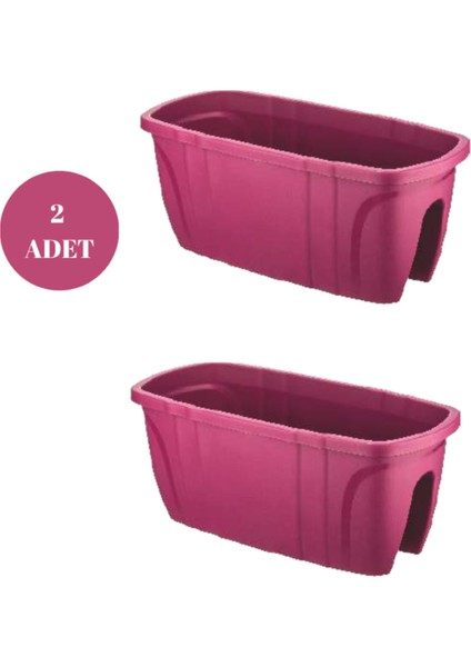 Opal Balkon Saksısı Bahçe Saksısı Büyük Boy Opal Saksı 2 Adet 29X59X25