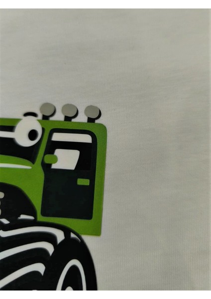 Yüksek Kaliteli Canavar Kamyon Baskılı Pamuklu Kısa Kollu Çocuk Eşofman Takımı