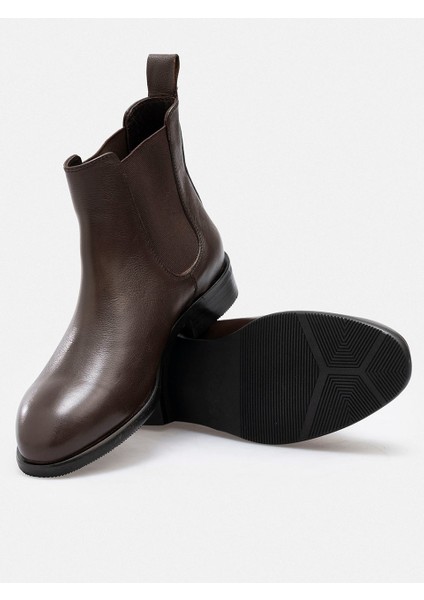 Kahverengi Hakiki Deri Lastikli Chelsea Kadın Bot modelleri