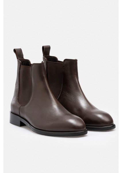 Kahverengi Hakiki Deri Lastikli Chelsea Kadın Bot fırsatları