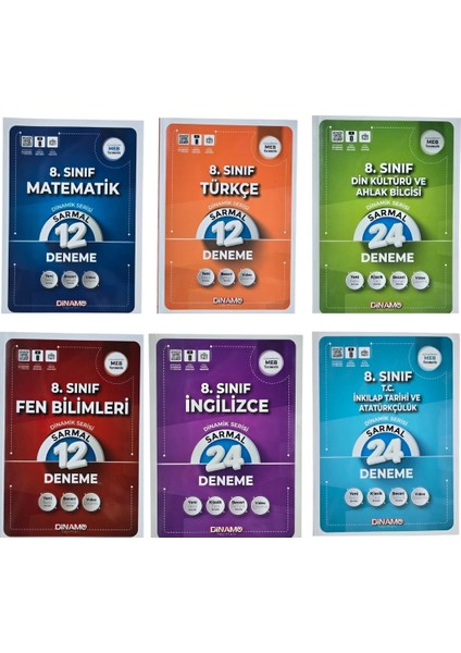 8.sınıf Sarmal Deneme Matematik-Türkçe-Fen Bilimleri-Inkilap Tarihi-Ingilizce-Din Kültürü 6 Kitap 2026