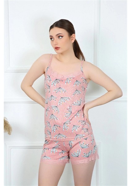 - Kadın Ip Askılı Şortlu Takım Somon modelleri