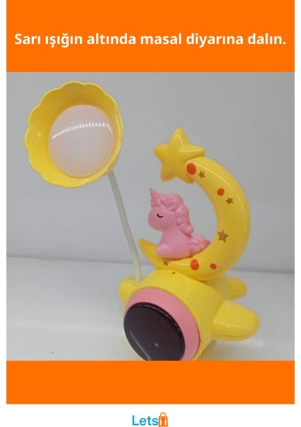 Unicorn Figürlü Ay Desenli Sarı Renkli Gece Lambası fiyatları