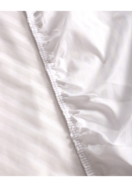 Saten Beyaz Çift Kişilik Lastikli Çarşaflı Nevresim Takımı fiyatları