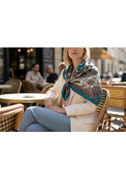 Karışık Desenli Renkli Fular 90 x 90 fiyatları