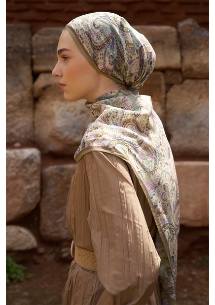 Yeşil Ed Scarf Bouqet Şal