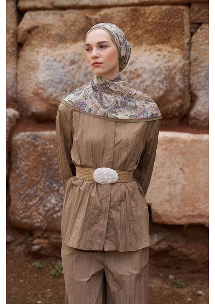 Yeşil Ed Scarf Bouqet Şal modelleri