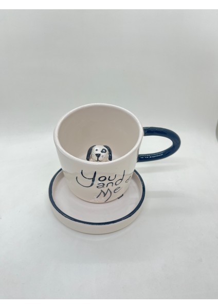 Kupa Köpekli Sevimli El Yapımı Seramik Kupa ve Tabak modelleri