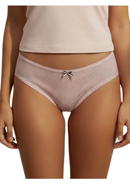 6'lı Set Puantiye Detaylı Pamuklu Kadın Külot