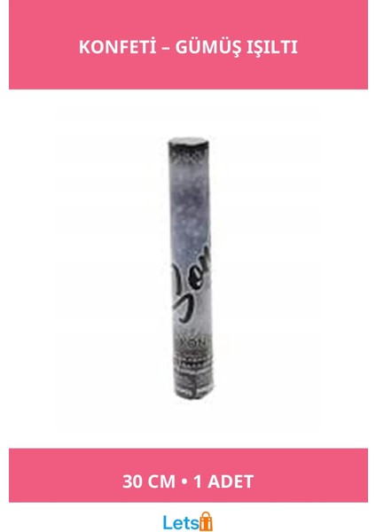 Gümüş Renkli 30 cm Konfeti Parti Malzemesi