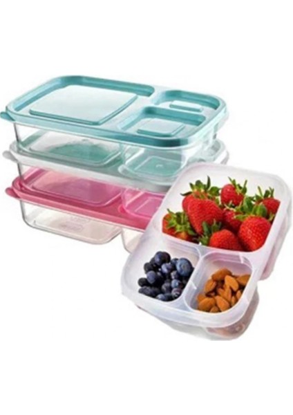 3 Bölmeli Sefer Tası Pratik Kolay Gıda Diyet Saklama Erzak Kabı (4887) modelleri