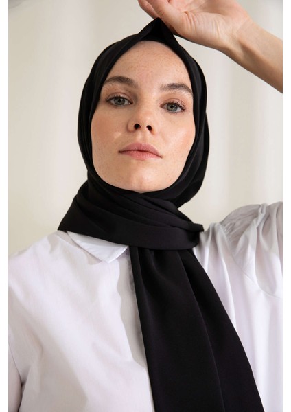Siyah Balse Medine Ipeği Şal