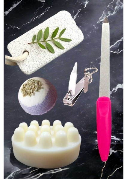 5'li Ayak Peeling Bakım Rahatlatıcı Doğa Keçi Sütlü Sabun Nem Topu Yatıştırıcı Pedikür Seti modelleri