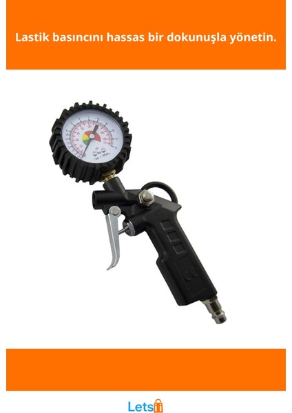 Hassas Manometreli Saatli Hava Tabancası 0 8.5 Bar / 0 120 Psi fiyatları