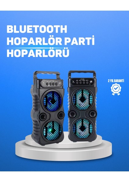 Buğz Kablosuz LED Işıklı Bluetooth Hoparlör – Fm Radyolu, Mikrofon Girişli