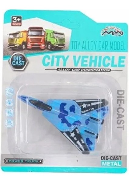Buğz Die Cast Metal F-14 Benzeri Savaş Uçağı Mavi Kamuflaj