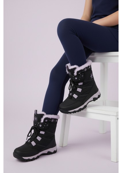 Kız Çocuk Kışlık Sıcak Tutan Kar Botu - Su Geçirmez Outdoor Kar Botu