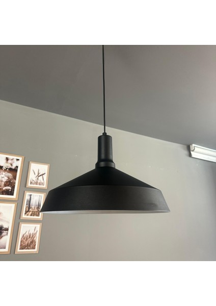 Lema Tekli Avize Siyah Fener Başlık Sarkıt Lamba Restoran Cafe Salon Avizeleri