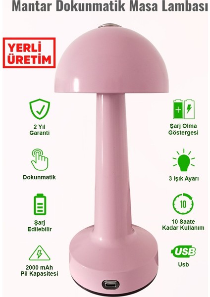 Mantar Metal Masa Lambası