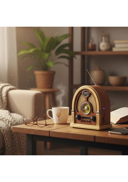 Orta Boy Kubbe Model Retro Ahşap Tasarım Bluetooth Hoparlörlü Radyo – Fm/am Destekli, Şarjlı ve Taşınabilir Radyo NS-7061 (5361) fiyatları