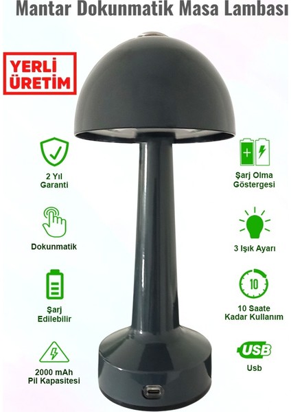 Mantar Metal Masa Lambası