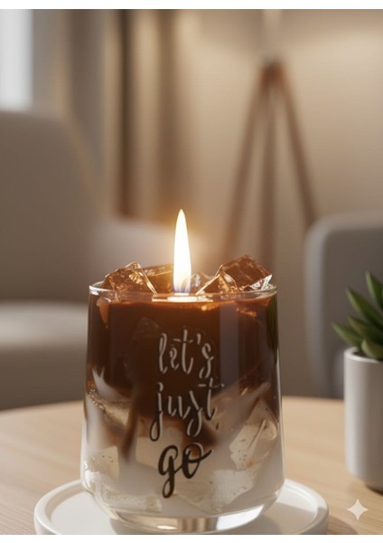 Iced Latte Görünümlü Kahve Kokulu Jel & Wax Dekoratif Mum – Cam Bardak fiyatları