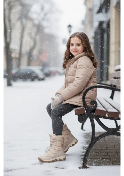 Kız Çocuk Kışlık Sıcak Tutan Kar Botu - Su Geçirmez Outdoor Kar Botu