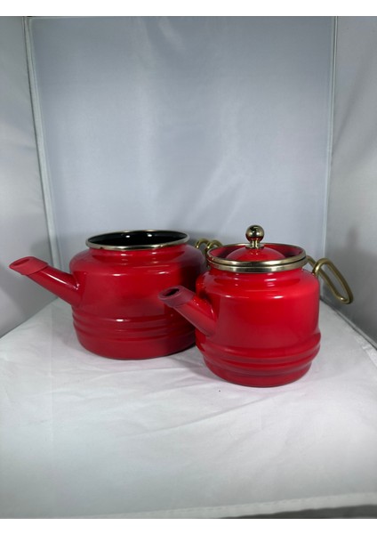 Vintage Emaye Çaydanlık Heybeli