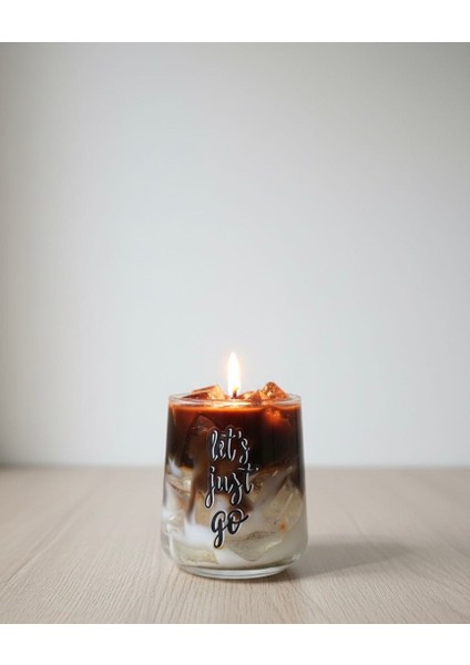 Iced Latte Görünümlü Kahve Kokulu Jel & Wax Dekoratif Mum – Cam Bardak modelleri