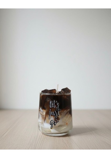 Iced Latte Görünümlü Kahve Kokulu Jel & Wax Dekoratif Mum – Cam Bardak indirimleri