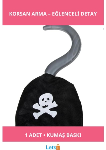 Eğlenceli Kumaş Arma Baskılı Korsan Kancası