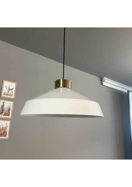 Lema Beyaz Tekli Avize Plafonyer Rozans Başlık Sarkıt Lamba Restoran Cafe Salon Avizeleri indirimleri