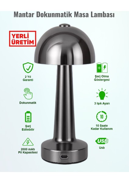 Mantar Metal Masa Lambası