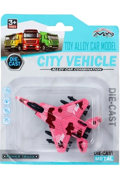 Buğz Die Cast Metal F-15 Benzeri Savaş Uçağı Pembe Kamuflaj modelleri